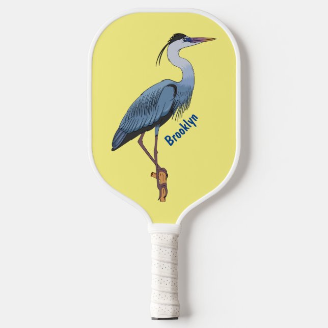 Raquette De Pickleball Illustration du grand héron bleu (Recto)
