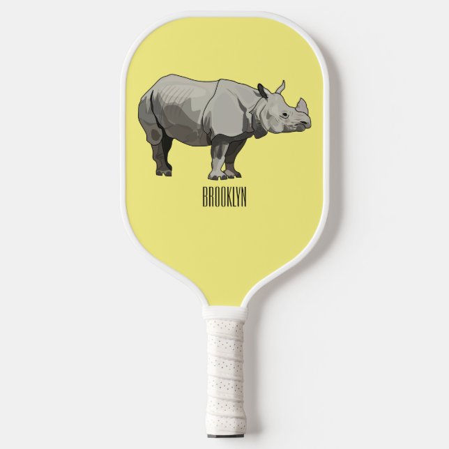 Raquette De Pickleball Illustration du rhinocéros de Javan (Recto)