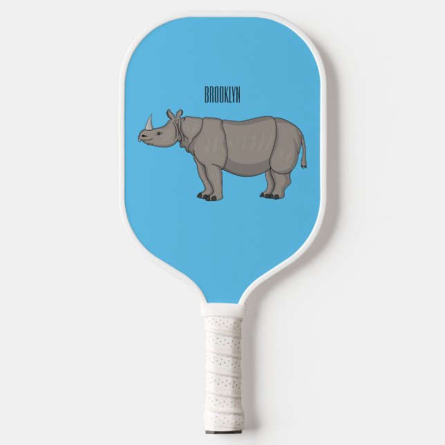 Raquette De Pickleball Illustration du rhinocéros de Javan (Recto)