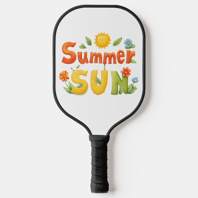 Raquette De Pickleball Illustration du soleil d'été (Recto)