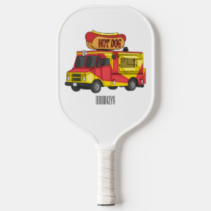 Raquette De Pickleball Illustration d'un camion de nourriture pour chien