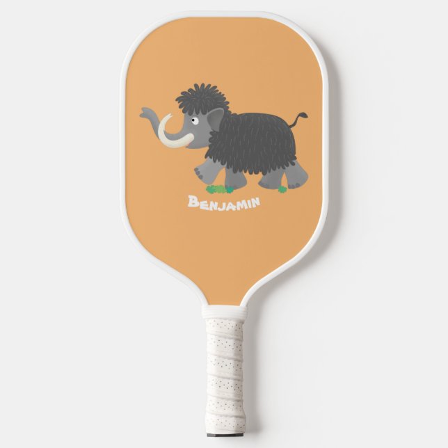 Raquette De Pickleball Illustration d'un mammouth laineux mou (Recto)