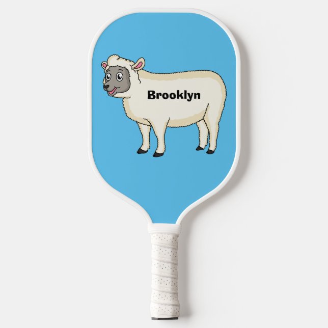 Raquette De Pickleball Illustration d'un mouton joyeux (Recto)