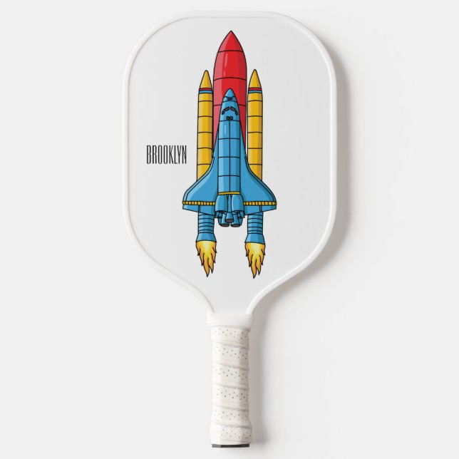Raquette De Pickleball Illustration d'un vaisseau de fusées (Recto)