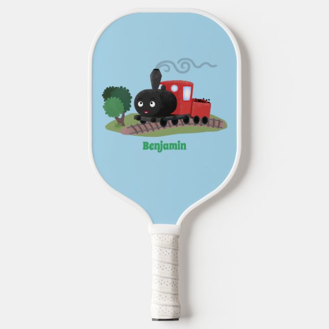 Raquette De Pickleball Illustration d'une locomotive à vapeur mûre (Recto)
