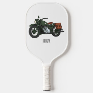 Raquette De Pickleball Illustration d'une moto de croiseur militaire