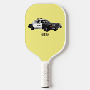 Raquette De Pickleball Illustration d'une voiture de police