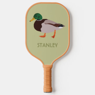 Raquette De Pickleball Illustration réaliste de Mallard Duck Personnalisé