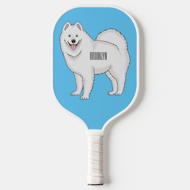 Raquette De Pickleball Illustration Samoyed dog (Recto)