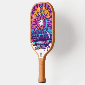 Raquette De Pickleball Illustration vectorielle rétro Padel Synthwave