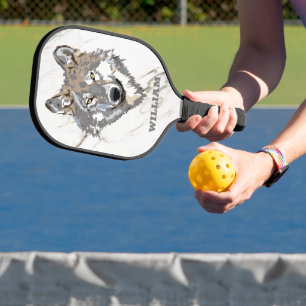 Raquette De Pickleball Illustration Wolf