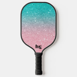 Raquette De Pickleball Image de texture de parties scintillant rose et tu