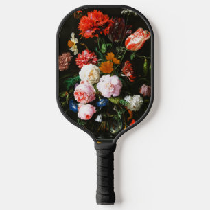 Raquette De Pickleball Impression d'art botanique floral sombre et lunati
