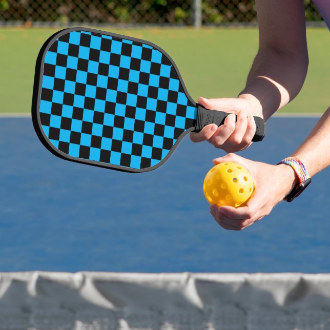 Raquette De Pickleball Imprimé à carreaux bleus et noirs (Insitu)