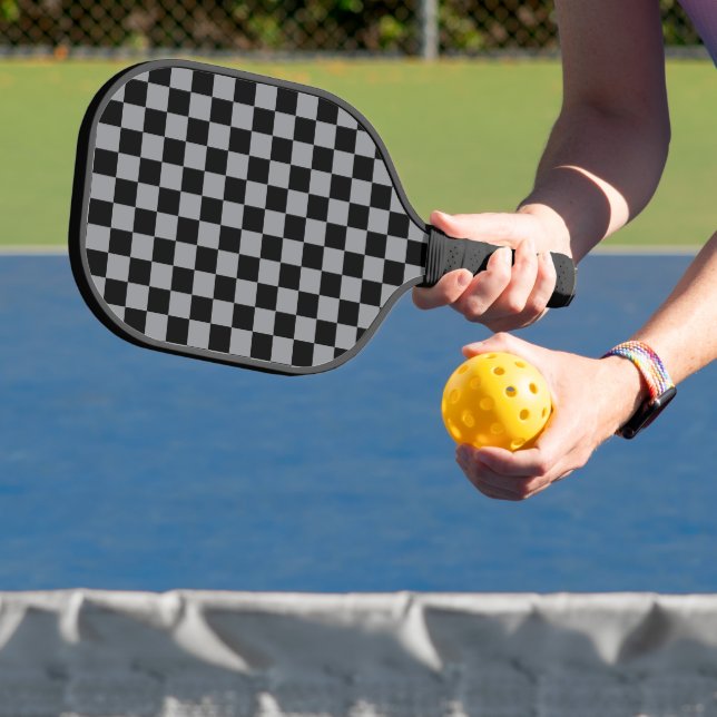 Raquette De Pickleball Imprimé à carreaux noir et gris (Insitu)
