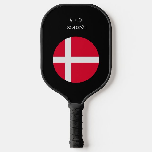 Raquette De Pickleball Indicateur Danemark du message personnalisé (Recto)