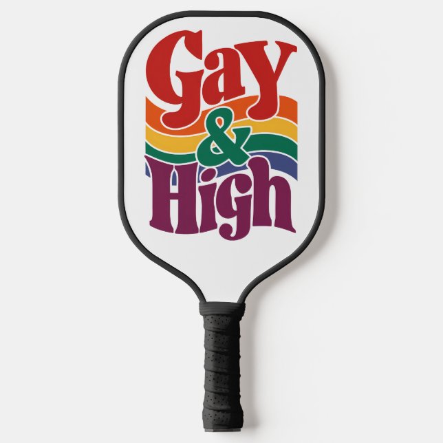 Raquette De Pickleball Indicateur Gay Et Haute Rétro LGBTQ Pride (Recto)