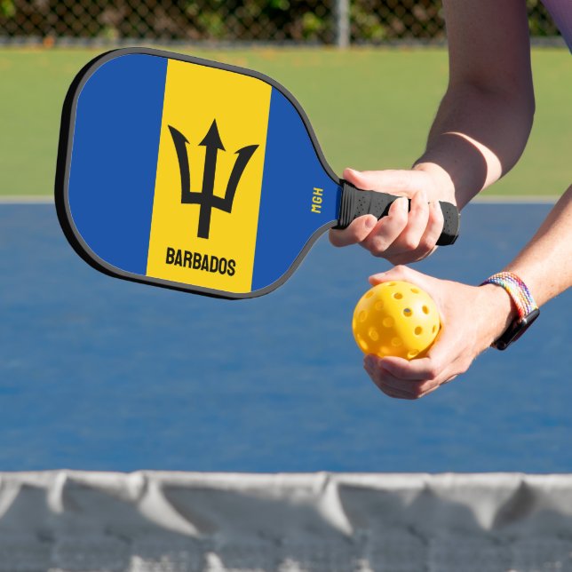 Raquette De Pickleball Indicateur Monogramme Barbade personnalisé (Insitu)
