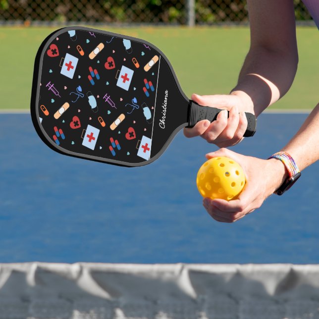 Raquette De Pickleball Infirmière RN personnalisée | Docteur Motif Médica (Insitu)