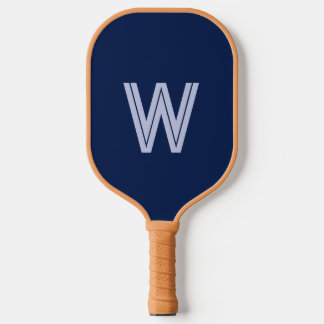Raquette De Pickleball Initiale de monogramme bleu moderne