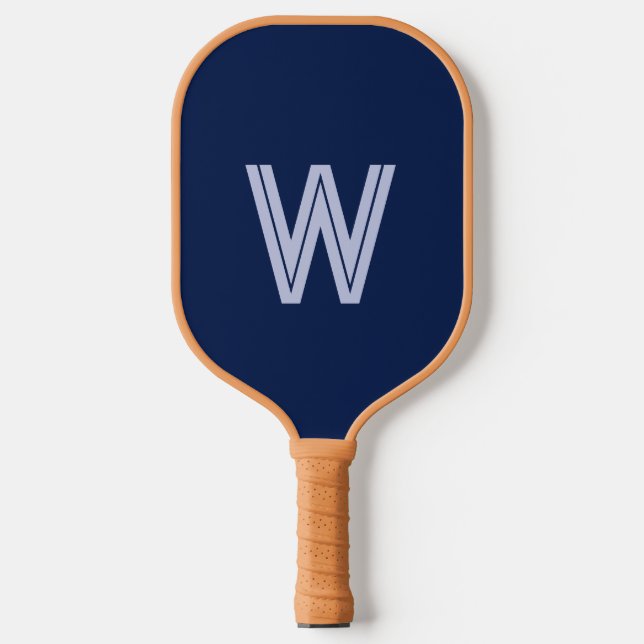 Raquette De Pickleball Initiale de monogramme bleu moderne (Recto)
