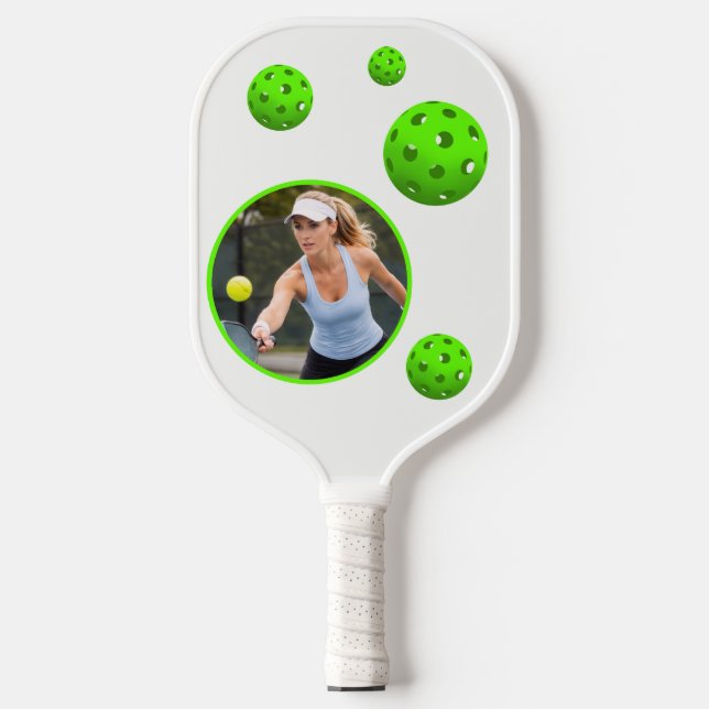 Raquette de Pickleball Initiale Nom Photo Moderne  (Recto)