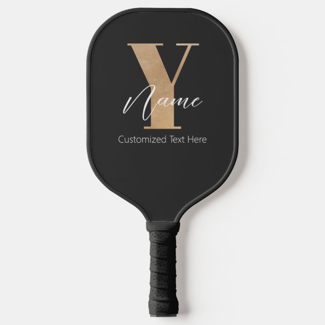 Raquette De Pickleball Initiale Y & Nom Personnalisé Moderne Monogrammé (Recto)