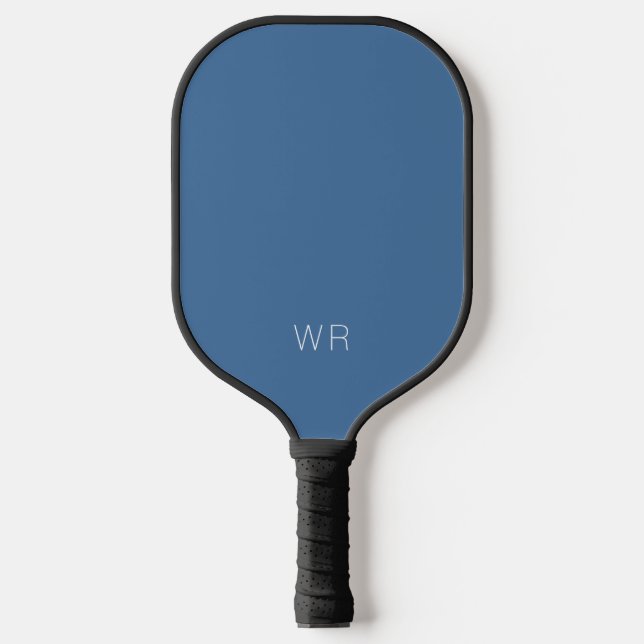Raquette De Pickleball Initiales de Monogramme bleu marine moderne (Recto)