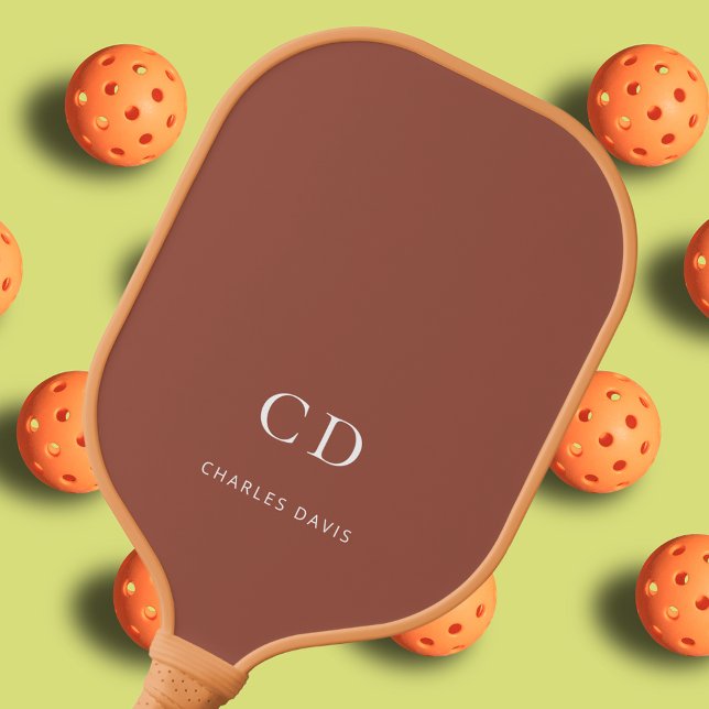 Raquette De Pickleball Initiales de monogramme de terre poussiéreuse marr (Créateur téléchargé)