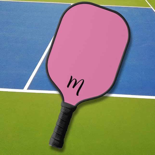 Raquette De Pickleball Initiales mignonnes en rose | Monogramme Monogramm (Créateur téléchargé)