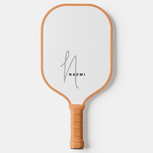 Raquette De Pickleball Initiales Monogrammées de Style Moderne Minimalist (Recto)