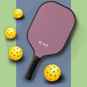 Raquette De Pickleball Initiales simples Élégant moderne Rose neutre de p