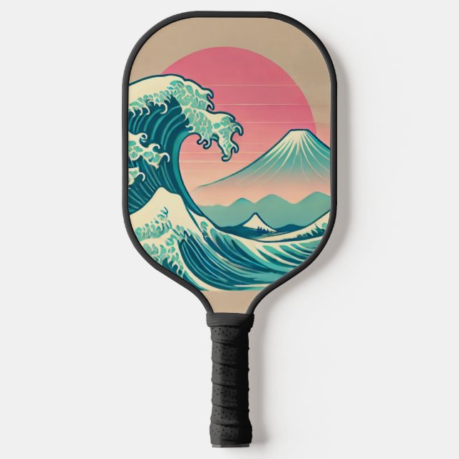 Raquette De Pickleball Interprétation moderne de la Grande Vague (Recto)