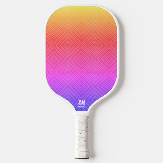 Raquette De Pickleball Ipanema Arc-en-ciel Hypnotique Diamant Moderne Pop (Recto)