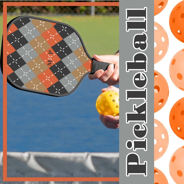 Raquette De Pickleball Jacquard noir gris clair orange (Créateur téléchargé)