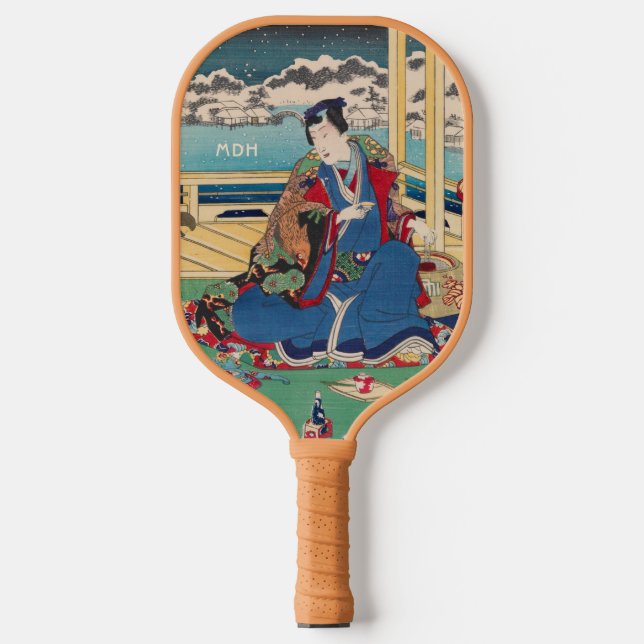 Raquette De Pickleball Japanese Art custom monogram (Recto)