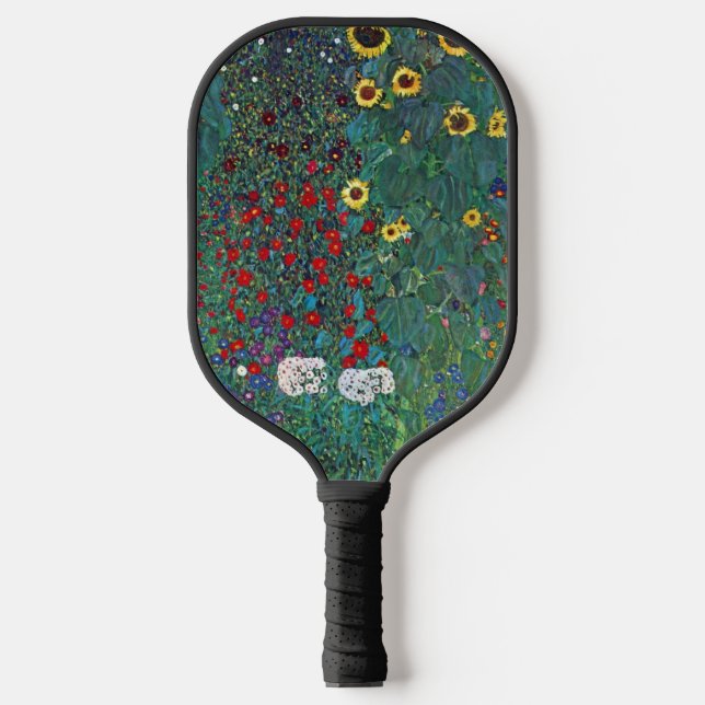 Raquette De Pickleball Jardin agricole avec tournesol par Klimt, Fleurs V (Recto)