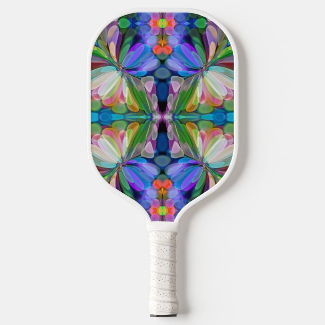 Raquette De Pickleball Jardin de Fleur sauvage de libellules Abstrait Flo (Recto)
