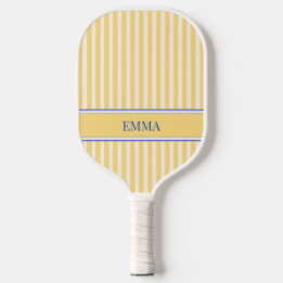 Raquette De Pickleball Jaune et bleu Prépa Nom Personnalisé Rayé