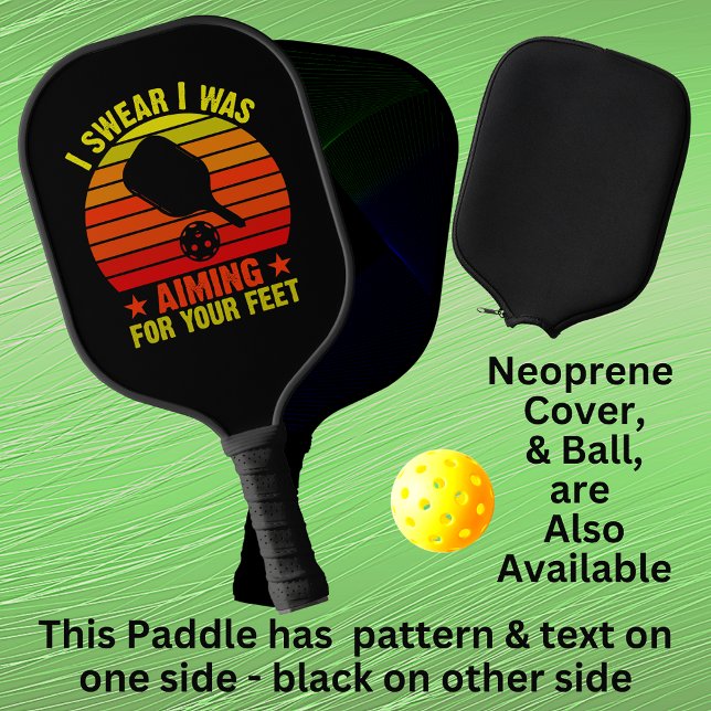 Raquette De Pickleball Je Cite Que Je Voulais Tes Pieds - Orange Jaune (Créateur téléchargé)