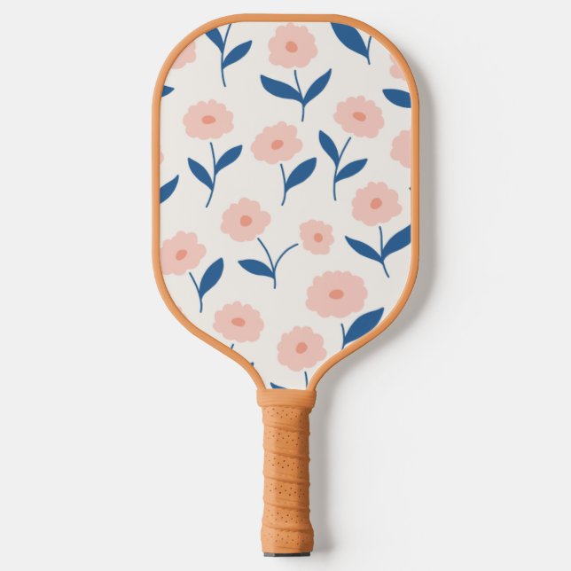 Raquette De Pickleball Joli Boho Chic Fleurs Rose Motif (Recto)