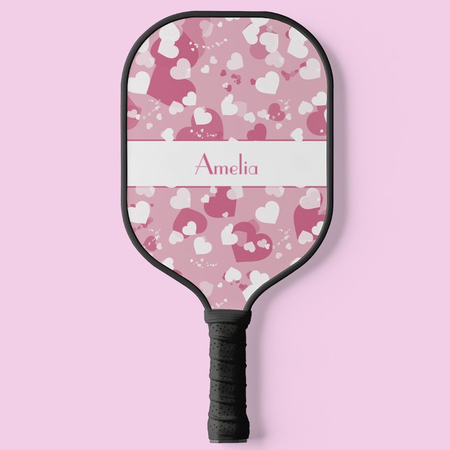 Raquette De Pickleball Joli Coeur d'Amour Rose Personnalisé (Créateur téléchargé)