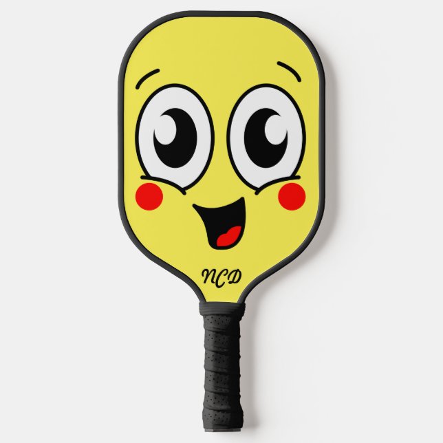 Raquette De Pickleball Joli Monogramme de visage de dessin (Recto)
