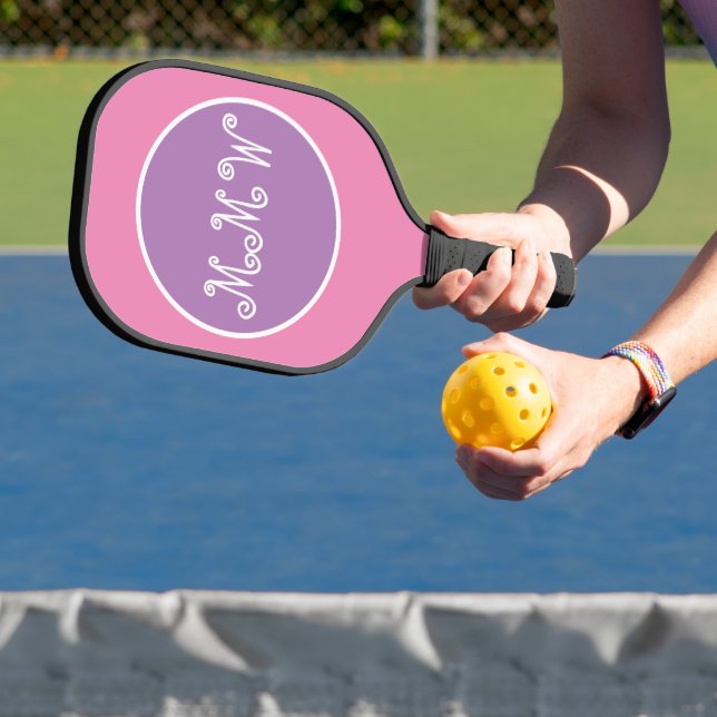 Raquette De Pickleball Joli Monogramme rose Pickleball Paddle (Insitu)