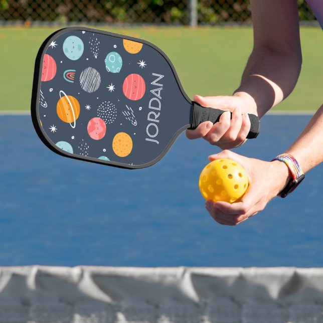 Raquette De Pickleball Joli Motif Planète Souriante (Insitu)