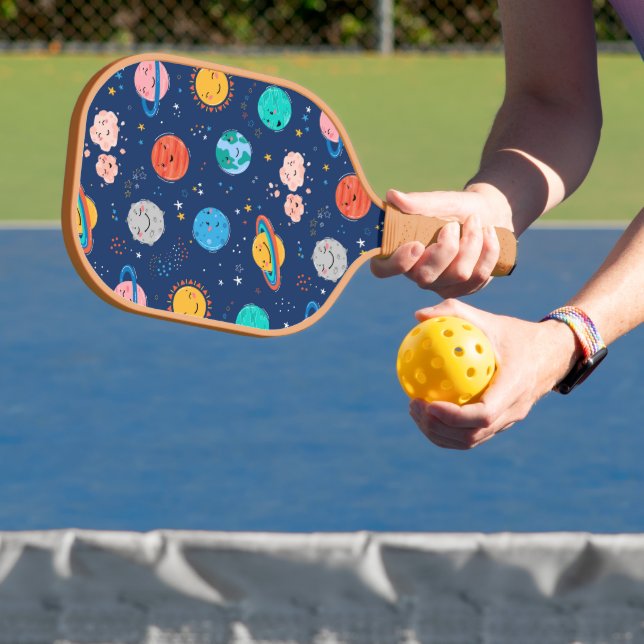 Raquette De Pickleball Joli Motif Planète Souriante (Insitu)