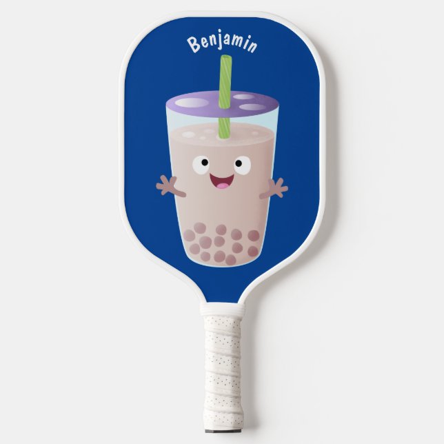 Raquette De Pickleball Joli personnage de dessin animé boba thé bulle (Recto)