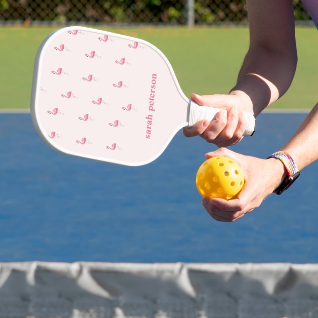 Raquette De Pickleball Joli rose flamingo nom personnalisé rose (Insitu)