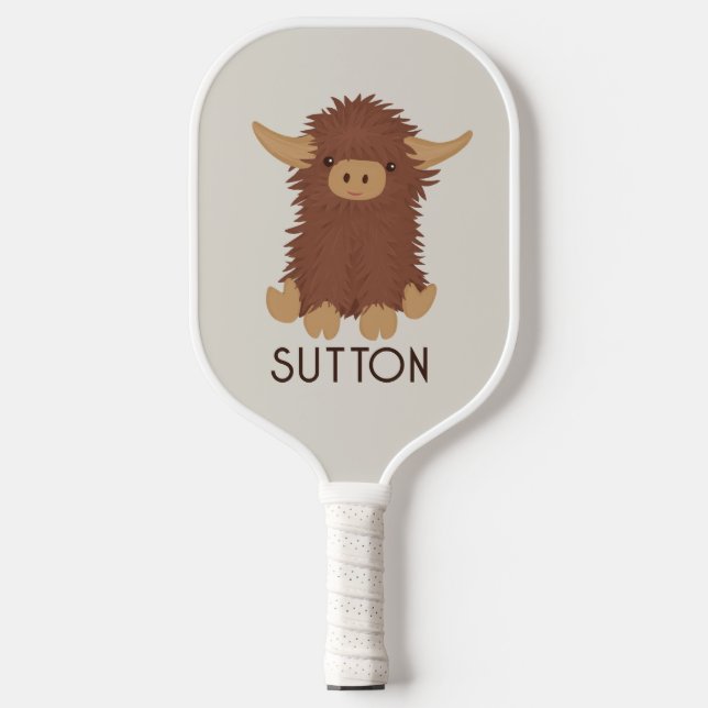 Raquette De Pickleball Joli, shaggy Highland vache conception personnalis (Recto)
