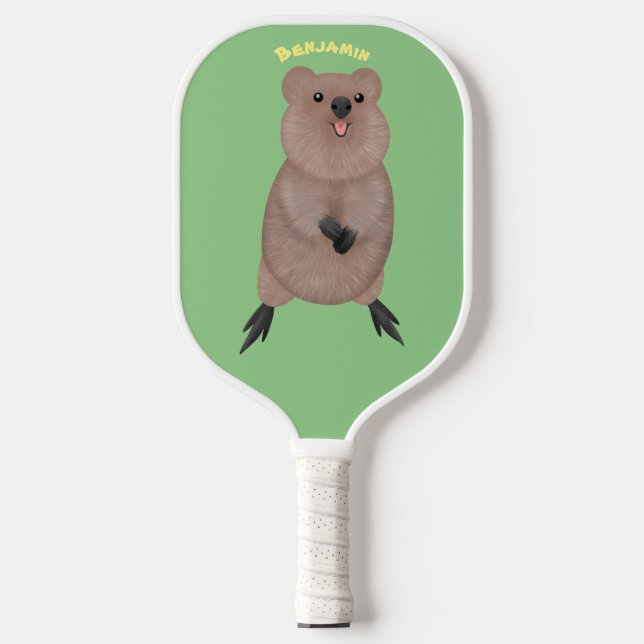 Raquette De Pickleball Joli sourire mignon dessin animé quokka (Recto)